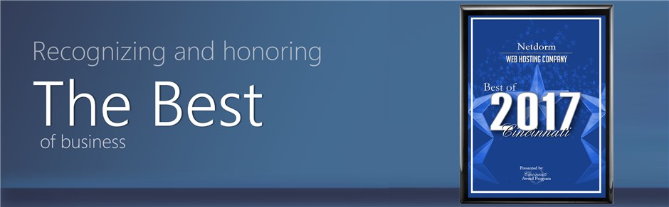 2017 Best of Cincinnati Web Hosting Award